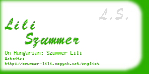 lili szummer business card